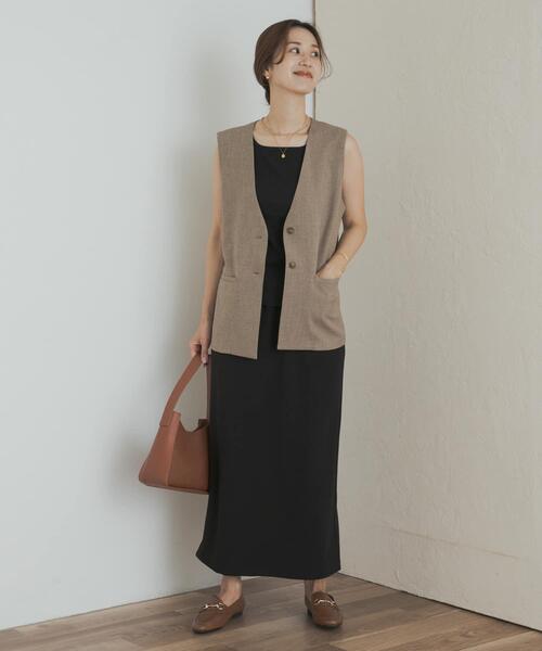 URBAN RESEARCH DOORS（アーバンリサーチドアーズ）の「ノーカラージレ（その他アウター・レディース・ブラック/ベージュ・MEDIUM）」の21枚目の写真