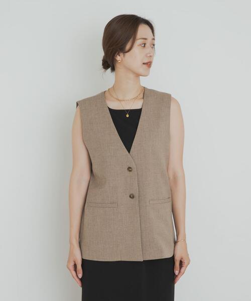 URBAN RESEARCH DOORS（アーバンリサーチドアーズ）の「ノーカラージレ（その他アウター・レディース・ブラック/ベージュ・MEDIUM）」の19枚目の写真