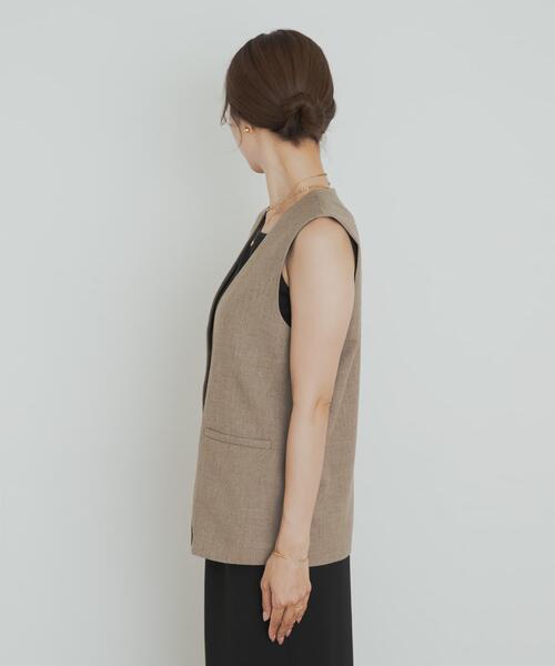 URBAN RESEARCH DOORS（アーバンリサーチドアーズ）の「ノーカラージレ（その他アウター・レディース・ブラック/ベージュ・MEDIUM）」の18枚目の写真