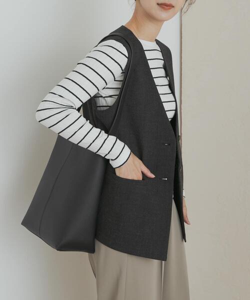 URBAN RESEARCH DOORS（アーバンリサーチドアーズ）の「ノーカラージレ（その他アウター・レディース・ブラック/ベージュ・MEDIUM）」の11枚目の写真