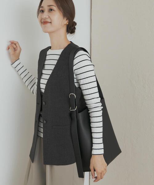 URBAN RESEARCH DOORS（アーバンリサーチドアーズ）の「ノーカラージレ（その他アウター・レディース・ブラック/ベージュ・MEDIUM）」の8枚目の写真