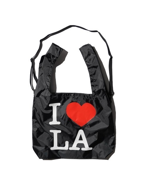THRIFTY LOOK(スリフティールック)の「THRIFTY LOOK スリフティルック / "I LOVE LA"WATER PROOF TOTE(トートバッグ・メンズ・ブラック/ホワイト・ONE SIZE)」の1枚目の写真