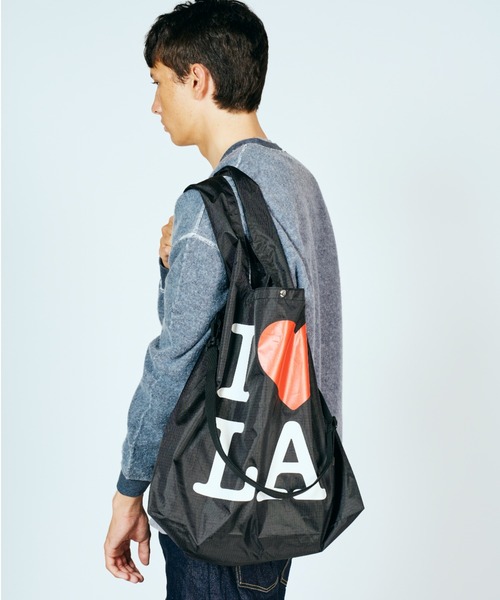 THRIFTY LOOK(スリフティールック)の「THRIFTY LOOK スリフティルック / "I LOVE LA"WATER PROOF TOTE(トートバッグ・メンズ・ブラック/ホワイト・ONE SIZE)」の16枚目の写真