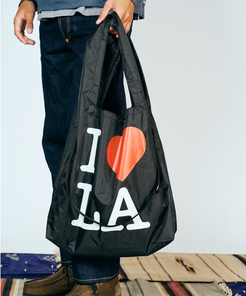 THRIFTY LOOK(スリフティールック)の「THRIFTY LOOK スリフティルック / "I LOVE LA"WATER PROOF TOTE(トートバッグ・メンズ・ブラック/ホワイト・ONE SIZE)」の19枚目の写真
