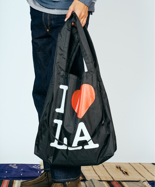 THRIFTY LOOK(スリフティールック)の「THRIFTY LOOK スリフティルック / "I LOVE LA"WATER PROOF TOTE(トートバッグ・メンズ・ブラック/ホワイト・ONE SIZE)」の20枚目の写真