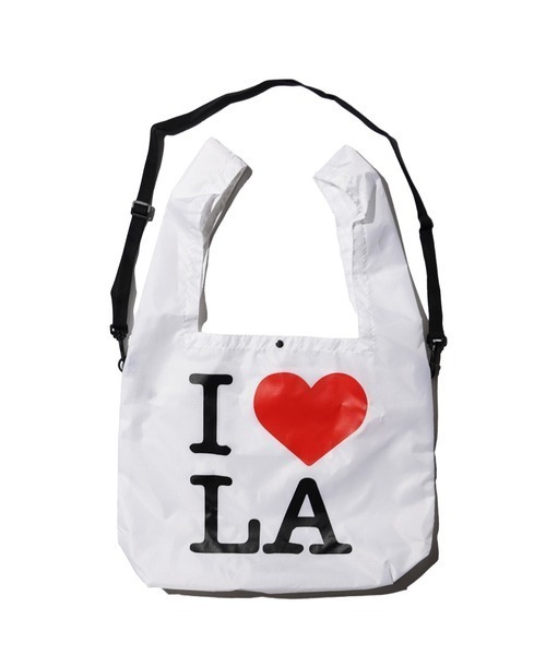 THRIFTY LOOK(スリフティールック)の「THRIFTY LOOK スリフティルック / "I LOVE LA"WATER PROOF TOTE(トートバッグ・メンズ・ブラック/ホワイト・ONE SIZE)」の9枚目の写真