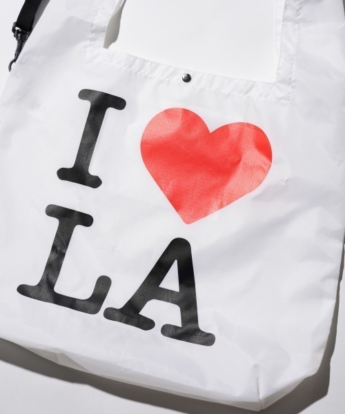 THRIFTY LOOK(スリフティールック)の「THRIFTY LOOK スリフティルック / "I LOVE LA"WATER PROOF TOTE(トートバッグ・メンズ・ブラック/ホワイト・ONE SIZE)」の11枚目の写真