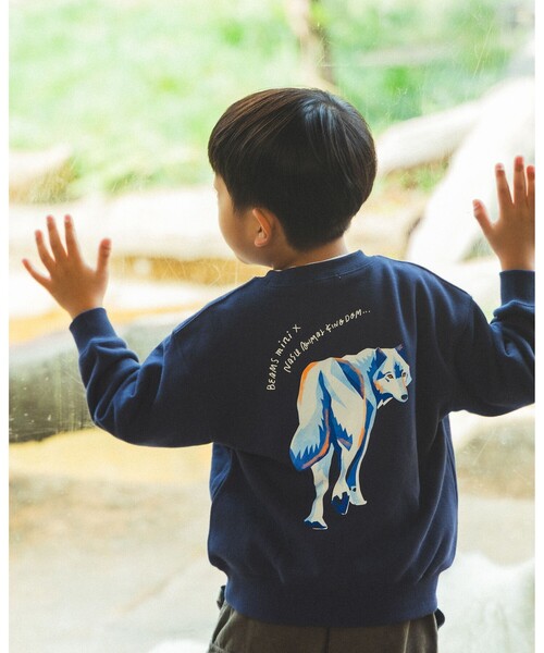 BEAMS mini(ビームスミニ)の「【COLLABORATION】那須どうぶつ王国 / アニマル HIP スウェット 2025FW(90~140cm)(スウェット・キッズ・ナチュラル/ネイビー/オレンジ系その他6・120/110/100/90/140/130)」の3枚目の写真