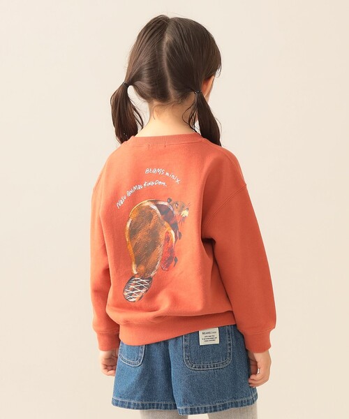 BEAMS mini(ビームスミニ)の「【COLLABORATION】那須どうぶつ王国 / アニマル HIP スウェット 2025FW(90~140cm)(スウェット・キッズ・ナチュラル/ネイビー/オレンジ系その他6・120/110/100/90/140/130)」の1枚目の写真