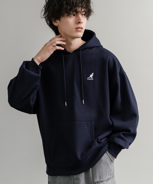 KANGOL(カンゴール)の「KANGOL カンゴール 別注コラボオーバーサイズ裏起毛ロゴ刺繍プルパーカー(パーカー・メンズ・ライトグレー/チャコール/グリーン/杢グレー/ブラック/ネイビー・XL/L/M)」の6枚目の写真