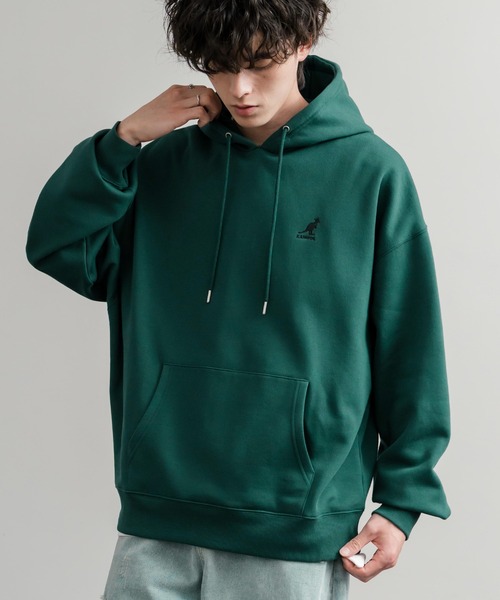KANGOL(カンゴール)の「KANGOL カンゴール 別注コラボオーバーサイズ裏起毛ロゴ刺繍プルパーカー(パーカー・メンズ・ライトグレー/チャコール/グリーン/杢グレー/ブラック/ネイビー・XL/L/M)」の5枚目の写真
