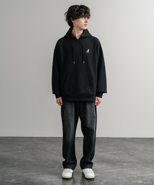 KANGOL(カンゴール)の「KANGOL カンゴール 別注コラボオーバーサイズ裏起毛ロゴ刺繍プルパーカー(パーカー・メンズ・ライトグレー/チャコール/グリーン/杢グレー/ブラック/ネイビー・XL/L/M)」の15枚目の写真