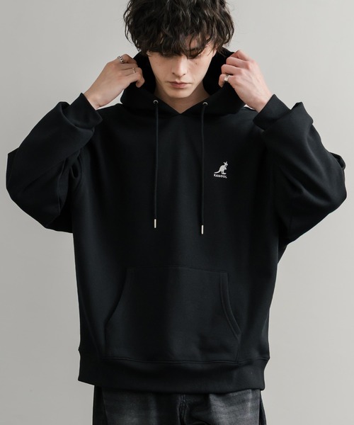 KANGOL(カンゴール)の「KANGOL カンゴール 別注コラボオーバーサイズ裏起毛ロゴ刺繍プルパーカー(パーカー・メンズ・ライトグレー/チャコール/グリーン/杢グレー/ブラック/ネイビー・XL/L/M)」の12枚目の写真