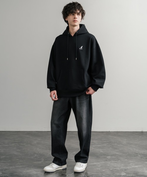 KANGOL(カンゴール)の「KANGOL カンゴール 別注コラボオーバーサイズ裏起毛ロゴ刺繍プルパーカー(パーカー・メンズ・ライトグレー/チャコール/グリーン/杢グレー/ブラック/ネイビー・XL/L/M)」の13枚目の写真