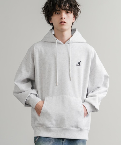 KANGOL(カンゴール)の「KANGOL カンゴール 別注コラボオーバーサイズ裏起毛ロゴ刺繍プルパーカー(パーカー・メンズ・ライトグレー/チャコール/グリーン/杢グレー/ブラック/ネイビー・XL/L/M)」の9枚目の写真