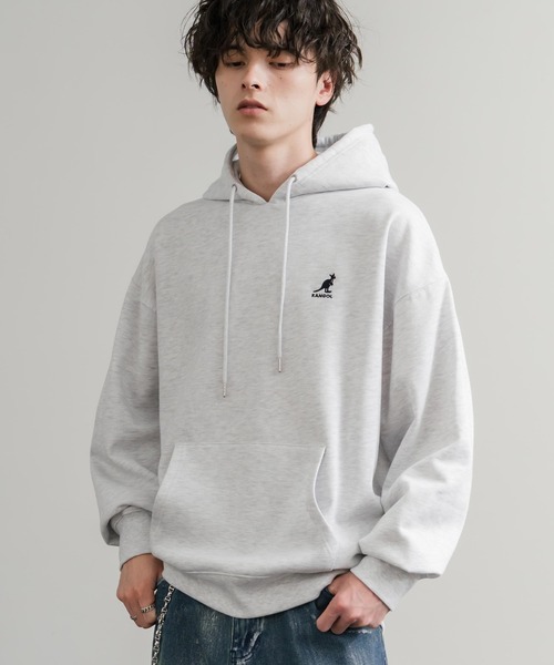 KANGOL(カンゴール)の「KANGOL カンゴール 別注コラボオーバーサイズ裏起毛ロゴ刺繍プルパーカー(パーカー・メンズ・ライトグレー/チャコール/グリーン/杢グレー/ブラック/ネイビー・XL/L/M)」の10枚目の写真