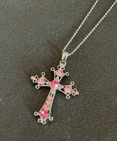 SPINNS(スピンズ)の「チェーンネックレス/クロス/ピンク(ネックレス・メンズ・ピンク・45cm)」の1枚目の写真