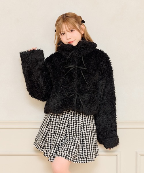 セール】リボンシャギーブルゾン（ブルゾン）｜apres jour（アプレ