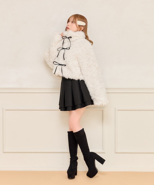 セール】リボンシャギーブルゾン（ブルゾン）｜apres jour（アプレ