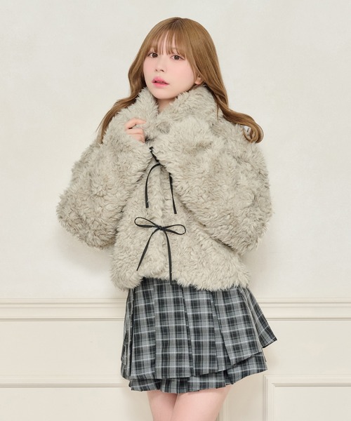 セール】リボンシャギーブルゾン（ブルゾン）｜apres jour（アプレ