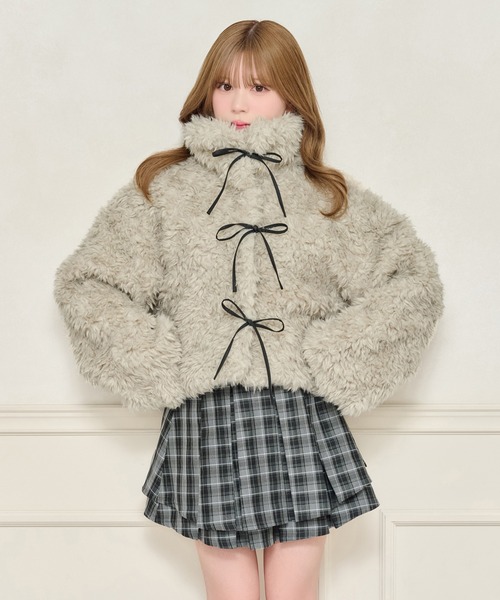 セール】リボンシャギーブルゾン（ブルゾン）｜apres jour（アプレ