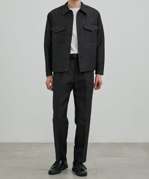UNITED TOKYO(ユナイテッドトウキョウ)の「【残りわずか】WOOL LINEN CPOブルゾン |高級素材/防臭性/吸湿性/ムレ防止/湿気対策/日差し対策(ブルゾン・メンズ・ブラック/グレイッシュベージュ・2/1)」の11枚目の写真