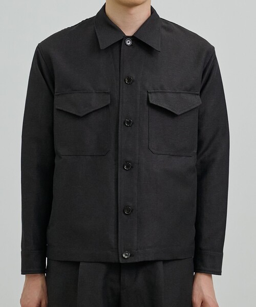 UNITED TOKYO(ユナイテッドトウキョウ)の「【残りわずか】WOOL LINEN CPOブルゾン |高級素材/防臭性/吸湿性/ムレ防止/湿気対策/日差し対策(ブルゾン・メンズ・ブラック/グレイッシュベージュ・2/1)」の14枚目の写真