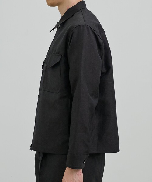 UNITED TOKYO(ユナイテッドトウキョウ)の「【残りわずか】WOOL LINEN CPOブルゾン |高級素材/防臭性/吸湿性/ムレ防止/湿気対策/日差し対策(ブルゾン・メンズ・ブラック/グレイッシュベージュ・2/1)」の15枚目の写真
