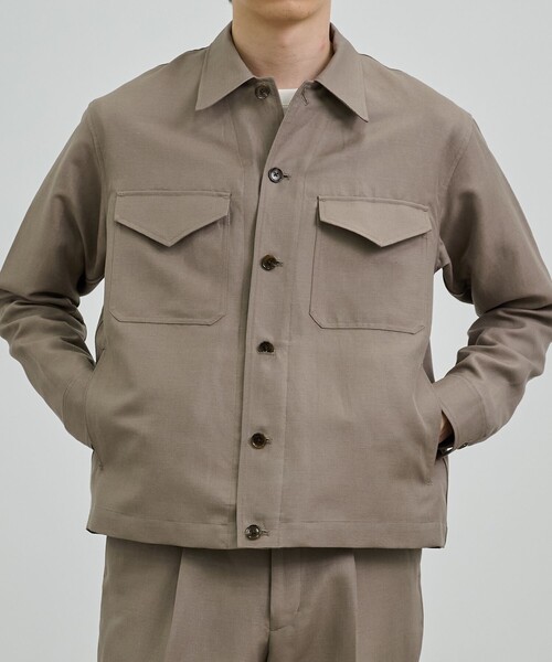 UNITED TOKYO(ユナイテッドトウキョウ)の「【残りわずか】WOOL LINEN CPOブルゾン |高級素材/防臭性/吸湿性/ムレ防止/湿気対策/日差し対策(ブルゾン・メンズ・ブラック/グレイッシュベージュ・2/1)」の17枚目の写真