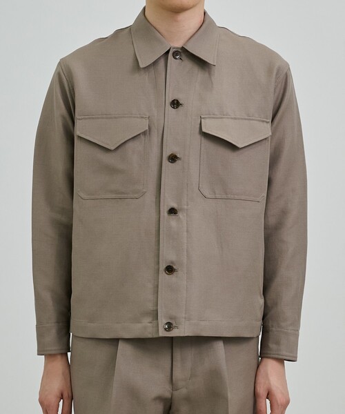 UNITED TOKYO(ユナイテッドトウキョウ)の「【残りわずか】WOOL LINEN CPOブルゾン |高級素材/防臭性/吸湿性/ムレ防止/湿気対策/日差し対策(ブルゾン・メンズ・ブラック/グレイッシュベージュ・2/1)」の18枚目の写真