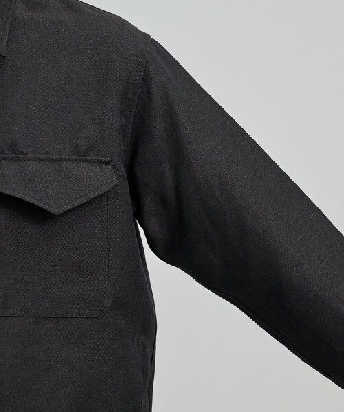 UNITED TOKYO(ユナイテッドトウキョウ)の「【残りわずか】WOOL LINEN CPOブルゾン |高級素材/防臭性/吸湿性/ムレ防止/湿気対策/日差し対策(ブルゾン・メンズ・ブラック/グレイッシュベージュ・2/1)」の8枚目の写真