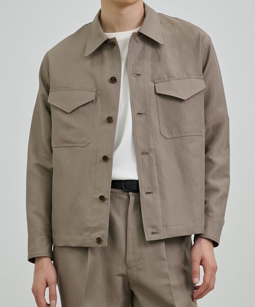 UNITED TOKYO(ユナイテッドトウキョウ)の「【残りわずか】WOOL LINEN CPOブルゾン |高級素材/防臭性/吸湿性/ムレ防止/湿気対策/日差し対策(ブルゾン・メンズ・ブラック/グレイッシュベージュ・2/1)」の21枚目の写真