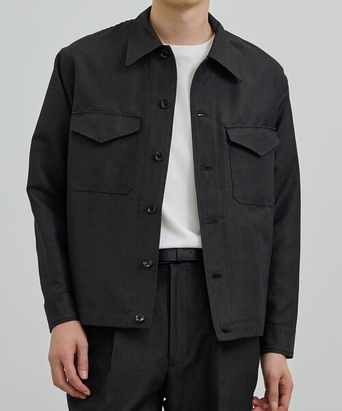 UNITED TOKYO(ユナイテッドトウキョウ)の「【残りわずか】WOOL LINEN CPOブルゾン |高級素材/防臭性/吸湿性/ムレ防止/湿気対策/日差し対策(ブルゾン・メンズ・ブラック/グレイッシュベージュ・2/1)」の22枚目の写真