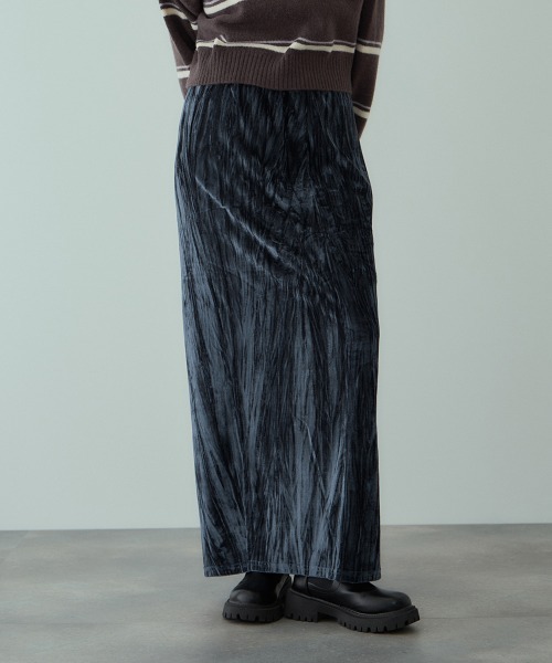 VICKY（ビッキー）の「クラッシュベロアスカート≪手洗い可能≫（スカート・レディース・ブラック/ブルー/ブラウン・M）」の9枚目の写真