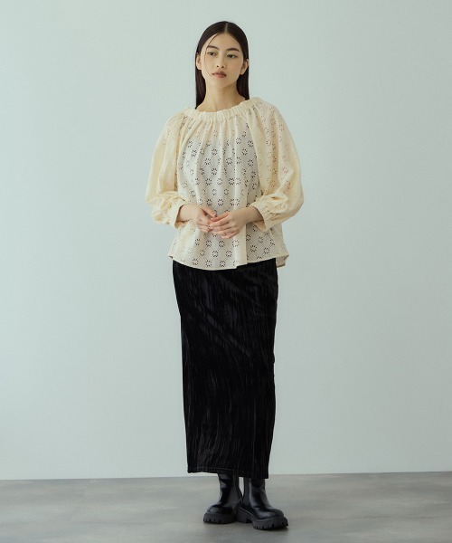 VICKY（ビッキー）の「クラッシュベロアスカート≪手洗い可能≫（スカート・レディース・ブラック/ブルー/ブラウン・M）」の14枚目の写真