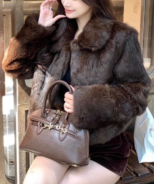 セール】フェイクファーショート丈ジャケット（その他アウター