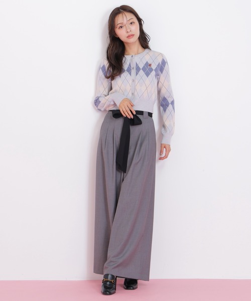 JILL by JILL STUART（ジルバイジルスチュアート）の「◇＜BEARシリーズ＞アーガイルカーディガン（ニット/セーター・レディース・ブラウン/ピンク/ネイビー/ブルー・FREE）」の10枚目の写真