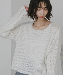 AO2（アオズ）の「Openwork Port-Neck Wool Knit / 透かし編み ポートネック ウールニット（ニット/セーター）」