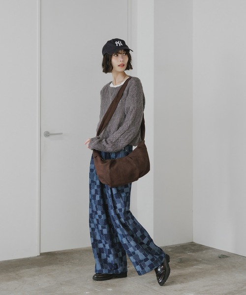 AO2（アオズ）の「Boat-Neck Knit / 透かし編み ボートネック ニット（ニット/セーター・レディース・ダークグレー/ネイビー/ホワイト/ブラウン・FREE）」の16枚目の写真