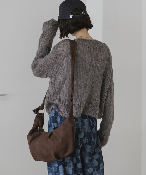 AO2（アオズ）の「Boat-Neck Knit / 透かし編み ボートネック ニット（ニット/セーター・レディース・ダークグレー/ネイビー/ホワイト/ブラウン・FREE）」の14枚目の写真