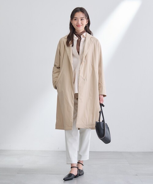 【タグ付き新品】INDIVI ベージュ チェスターコート セール】【超軽量／蓄熱】ライトパフチェスターコート（その他アウター