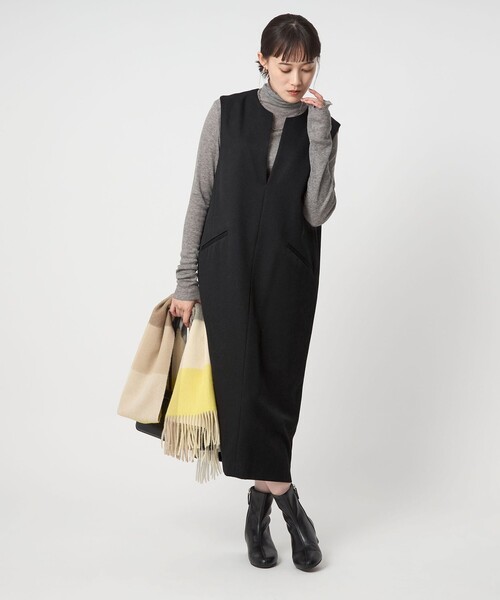 セール】［size SHORTあり］キーネック ジャンパースカート