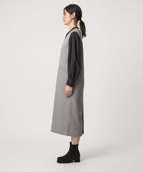 green label relaxing（グリーンレーベルリラクシング）の「［size SHORTあり］キーネック ジャンパースカート（ジャンパースカート・レディース・ネイビー/ナチュラル/グレー系・SHORT/FREE）」の20枚目の写真