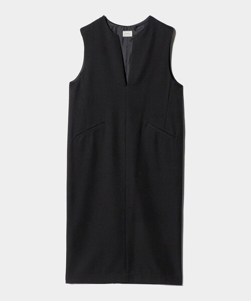 green label relaxing（グリーンレーベルリラクシング）の「［size SHORTあり］キーネック ジャンパースカート（ジャンパースカート・レディース・ネイビー/ナチュラル/グレー系・SHORT/FREE）」の6枚目の写真