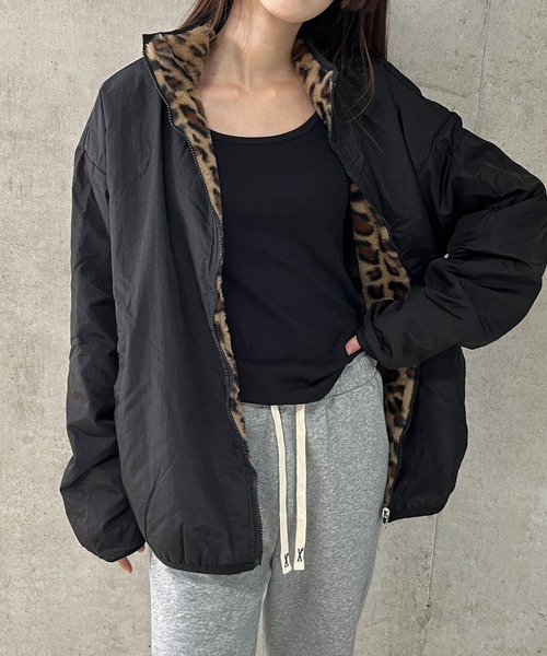 セール】レオパード柄リバーシブルブルゾン（ブルゾン）｜GLAMOROUS