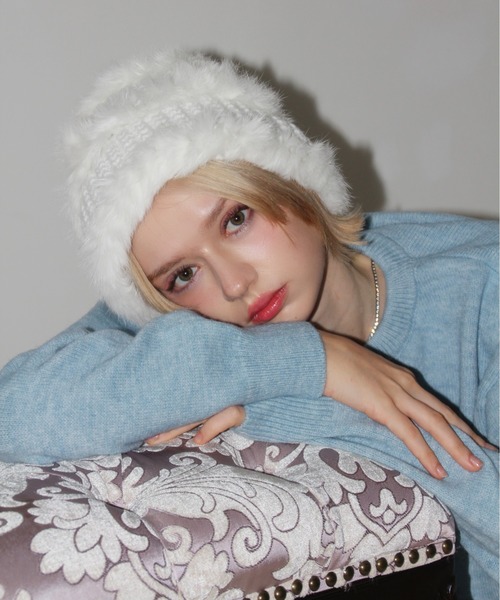 むつごろつ様 Marniロゴ入りファー ニット帽 むつごろつ様 Marniロゴ