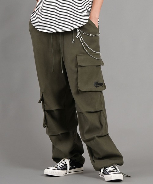 .WORKS（ドットワークス）の「チェーン付スェードアシメカーゴパンツ（カーゴパンツ・レディース・ダークグレー/ダークブラウン/ブラック/カーキ・M）」の14枚目の写真