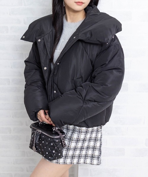 CLEAR BASIC（クリアベーシック）の「ダイヤキルト中綿ダウン［大人 カジュアル 着回し力抜群］≪AW新作≫（ダウンジャケット/コート・レディース・アイボリー/ブラック・F）」の20枚目の写真