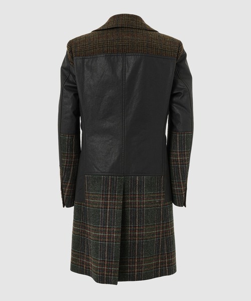 JUNYA WATANABE MAN(ジュンヤワタナベマン)の「「FILSON」W-NAME COTTON OXFORD COATING×WOOL CHECK TWEED COAT(その他アウター・メンズ・ブラック×カーキ・S/XS/L/M)」の2枚目の写真
