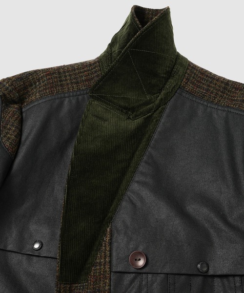 JUNYA WATANABE MAN(ジュンヤワタナベマン)の「「FILSON」W-NAME COTTON OXFORD COATING×WOOL CHECK TWEED COAT(その他アウター・メンズ・ブラック×カーキ・S/XS/L/M)」の3枚目の写真